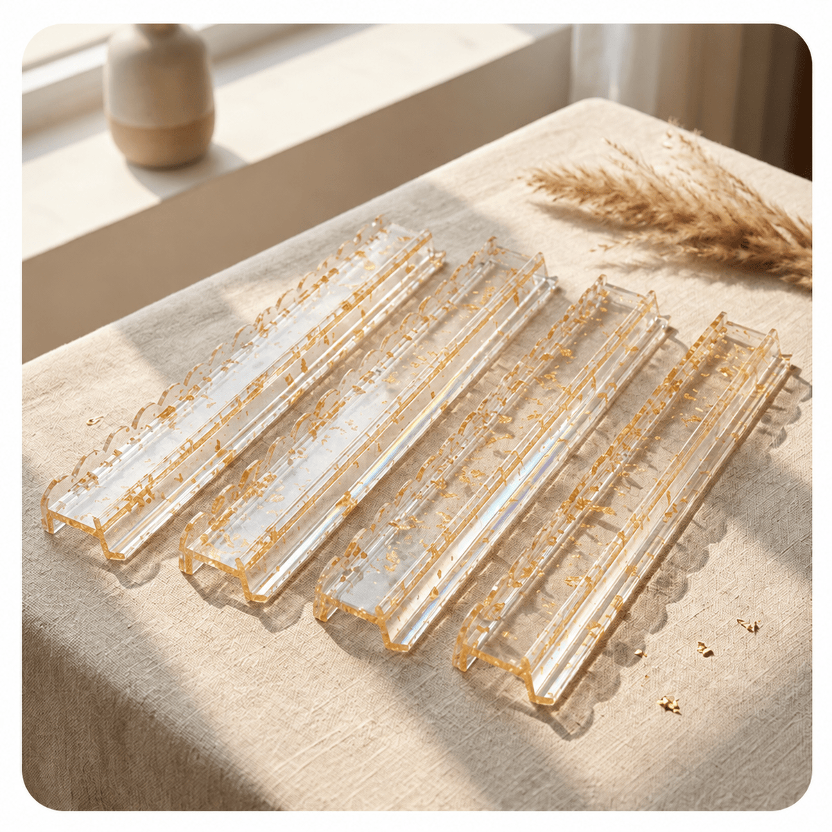 Gold Foil Acrylic Mahjong Rack Set - MahjCove