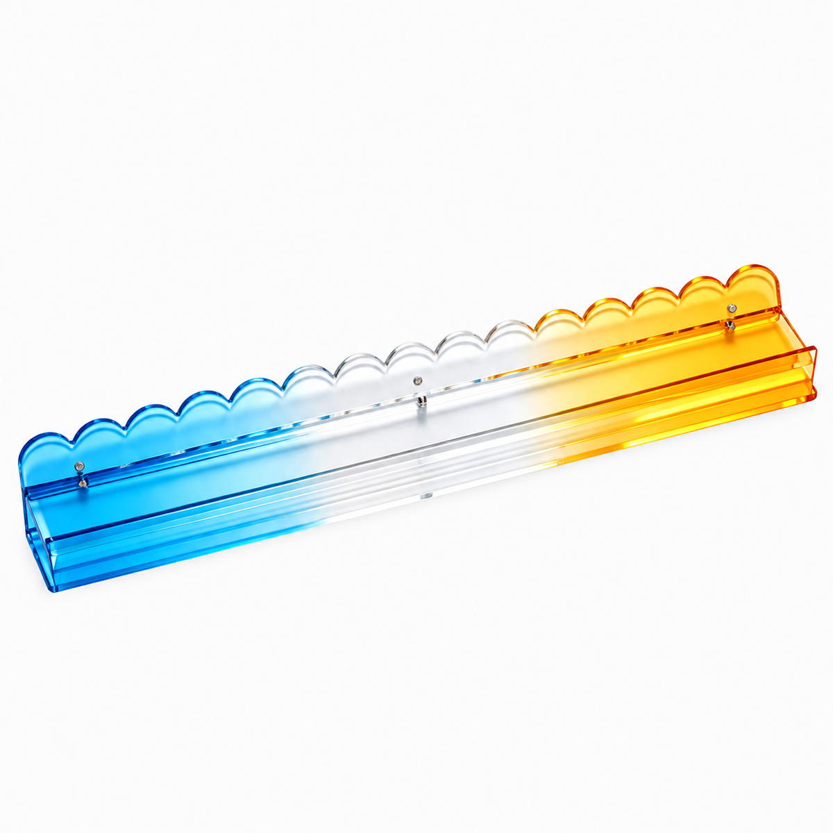 Blue and yellow gradient variant of the MahjCove acrylic mahjong rack