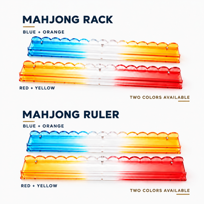 Close-up detail of the MahjCove gradient acrylic mahjong rack